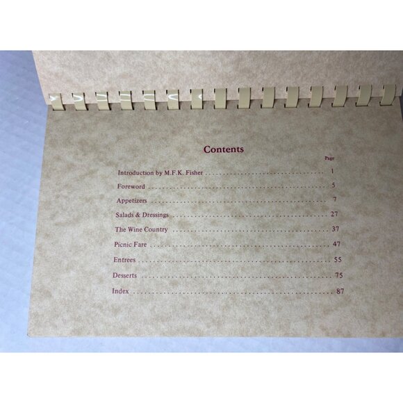 Vintage Spiral-Bound Cookbook Sonoma County Wine & Cheese Vinet Fromage - Picture 3 of 6